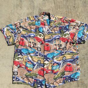 Vintage Route 66 Corvette Aloha Shirt